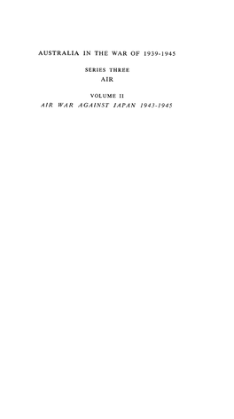 Australia in the War of 1939-194 5 Series Thre E Air