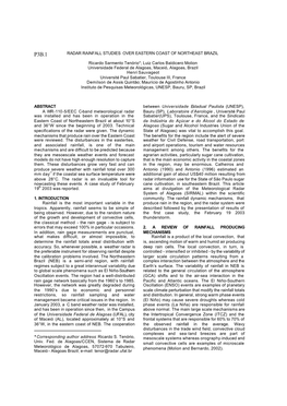 Radar Rainfall Studies Over Eastern Coast of Northeast Brazil