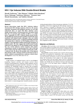 HIV-1 Vpr Induces DNA Double-Strand Breaks