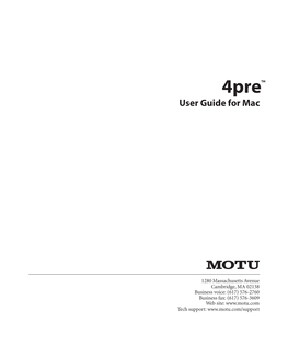4Pre User Manual For