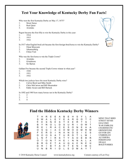 Ky Derby Fun Facts!