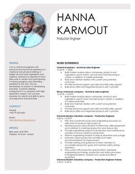 HANNA KARMOUT Production Engineer