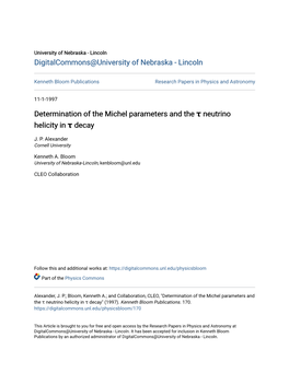 Determination of the Michel Parameters and the Τ Neutrino Helicity in Τ Decay