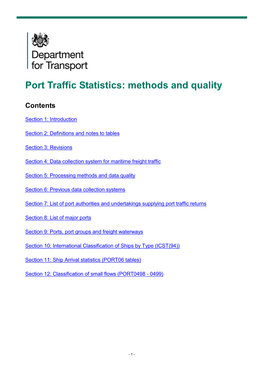 Port Statistics Technical Note