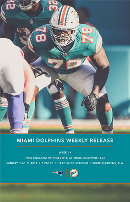 Miami Dolphins Weekly Release
