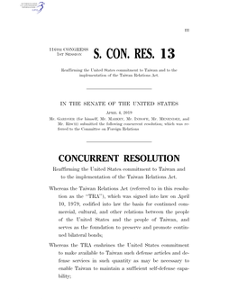 S. Con. Res. 13