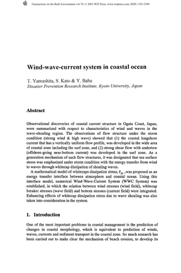 Wind-Wave-Current System in Coastal Ocean