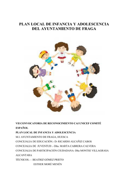 Plan Local De Infancia Y Adolescencia Del