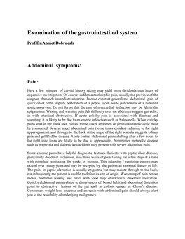 Examination of the Gastrointestinal System