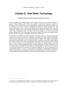 Chapter 6: Safe Water Technology