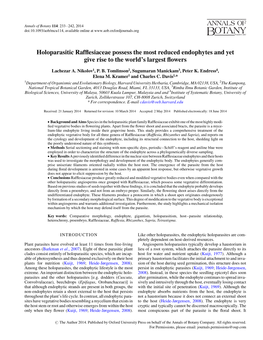 Holoparasitic Rafflesiaceae Possess the Most Reduced