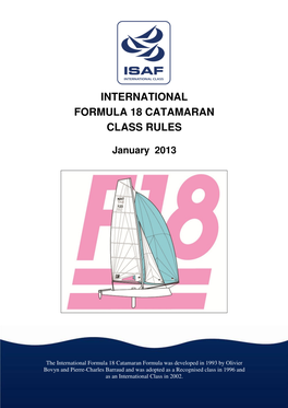 International Formula 18 Catamaran Class Rules