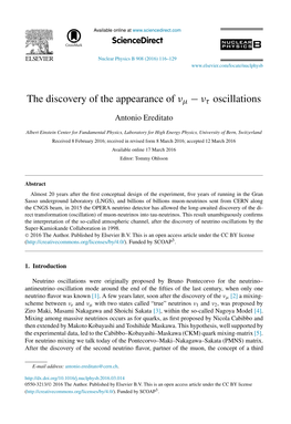 The Discovery of the Appearance of Νμ−Ντ Oscillations