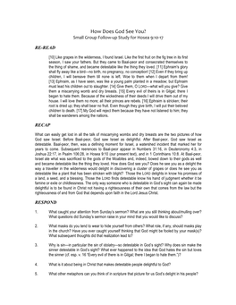 How Does God See You? Small Group Follow-Up Study for Hosea 9:10-17