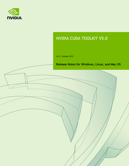 Nvidia Cuda Toolkit V5.0