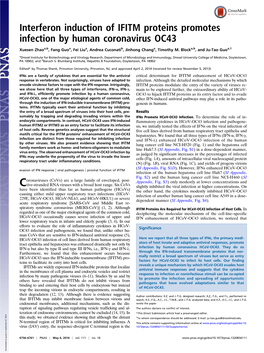 Interferon Induction of IFITM Proteins Promotes Infection by Human Coronavirus OC43