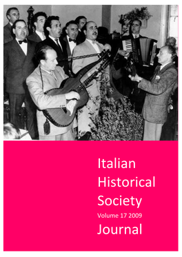 Italian Historical Society Journal Are Available for Purchase