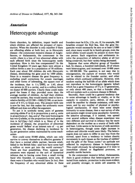 Heterozygote Advantage