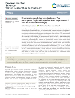 Environmental Science Water Research & Technology