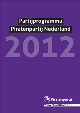 2012 Partijprogramma Piratenpartij Nederland