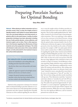 Preparing Porcelain Surfaces for Optimal Bonding