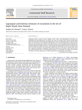 Lagrangian and Eulerian Estimates of Circulation in the Lee of Kapiti Island, New Zealand