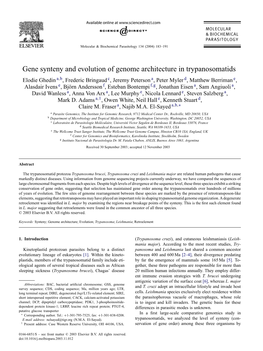 Gene Synteny and Evolution of Genome Architecture In