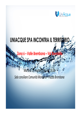 Uniacque Spa Incontra Il Territorio