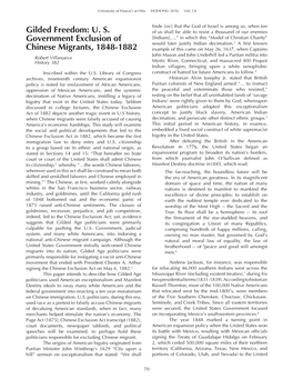 US Government Exclusion of Chinese Migrants, 1848-1882