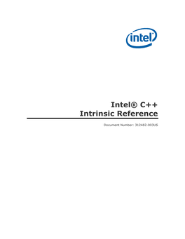 Intel(R) C++ Intrinsic Reference