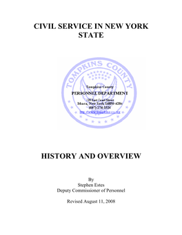 Civil Service in New York State History and Overview