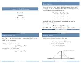 Lecture 15: Order Statistics Range of (A, B)