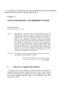 Chapter 3 VISUAL REASONING and REPRESENTATION