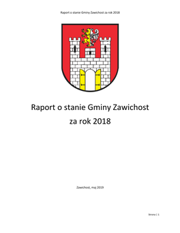 Raport O Stanie Gminy Zawichost Za Rok 2018