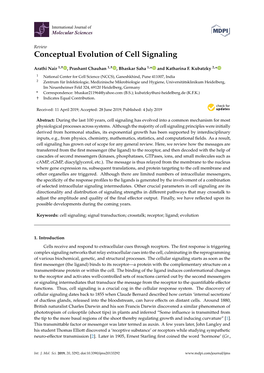 Conceptual Evolution of Cell Signaling