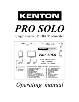 PRO SOLO Single Channel MIDI-CV Converter