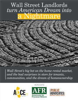 Wall Street Landlords Turn American Dream Into a Nightmare