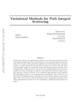 Variational Methods for Path Integral Scattering