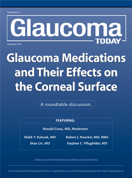 Glaucoma Medications and Their Effects on the Corneal Surface