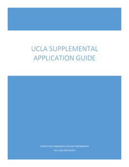 Ucla Supplemental Application Guide