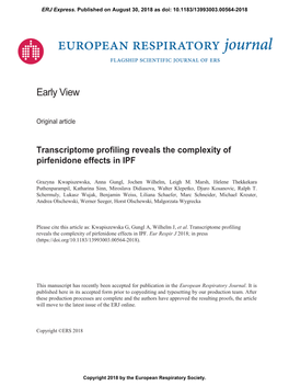 Transcriptome Profiling Reveals the Complexity of Pirfenidone Effects in IPF