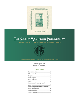 The Smoky Mountain Philatelist JOURNAL of the ASHEVILLE STAMP CLUB