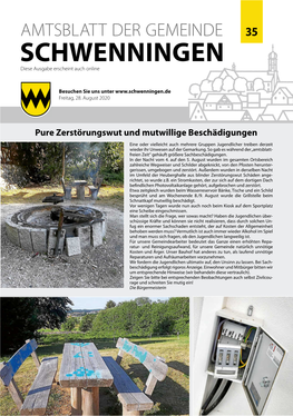 AMTSBLATT DER GEMEINDE 35 SCHWENNINGEN Diese Ausgabe Erscheint Auch Online