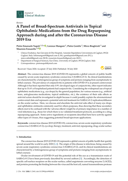 A Panel of Broad-Spectrum Antivirals in Topical Ophthalmic Medications from the Drug Repurposing Approach During and After the Coronavirus Disease 2019 Era