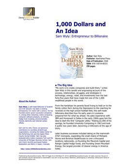 1,000 Dollars and an Idea by Sam Wyly