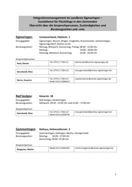 Integrationsmanagement Im Landkreis Sigmaringen