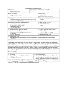 Drayage Activity in Texas October 2007 6