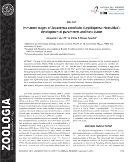 Lepidoptera: Noctuidae): Developmental Parameters and Host Plants