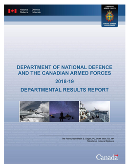 Department of National Defence and the Canadian Armed Forces 2018-19 Departmental Results Report