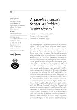 A 'People to Come': Sense8 As (Critical) 'Minor Cinema'
